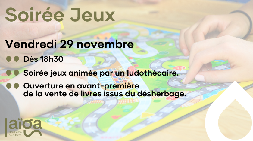 Soirée jeux le 29 novembre à 18h30